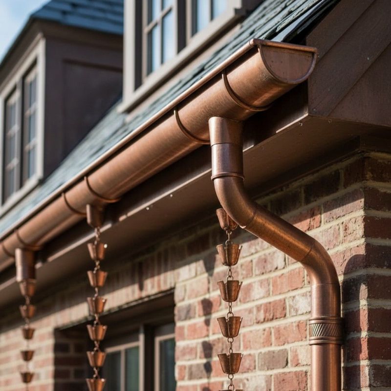 Copper Downspout Installation in Mcdonough, GA